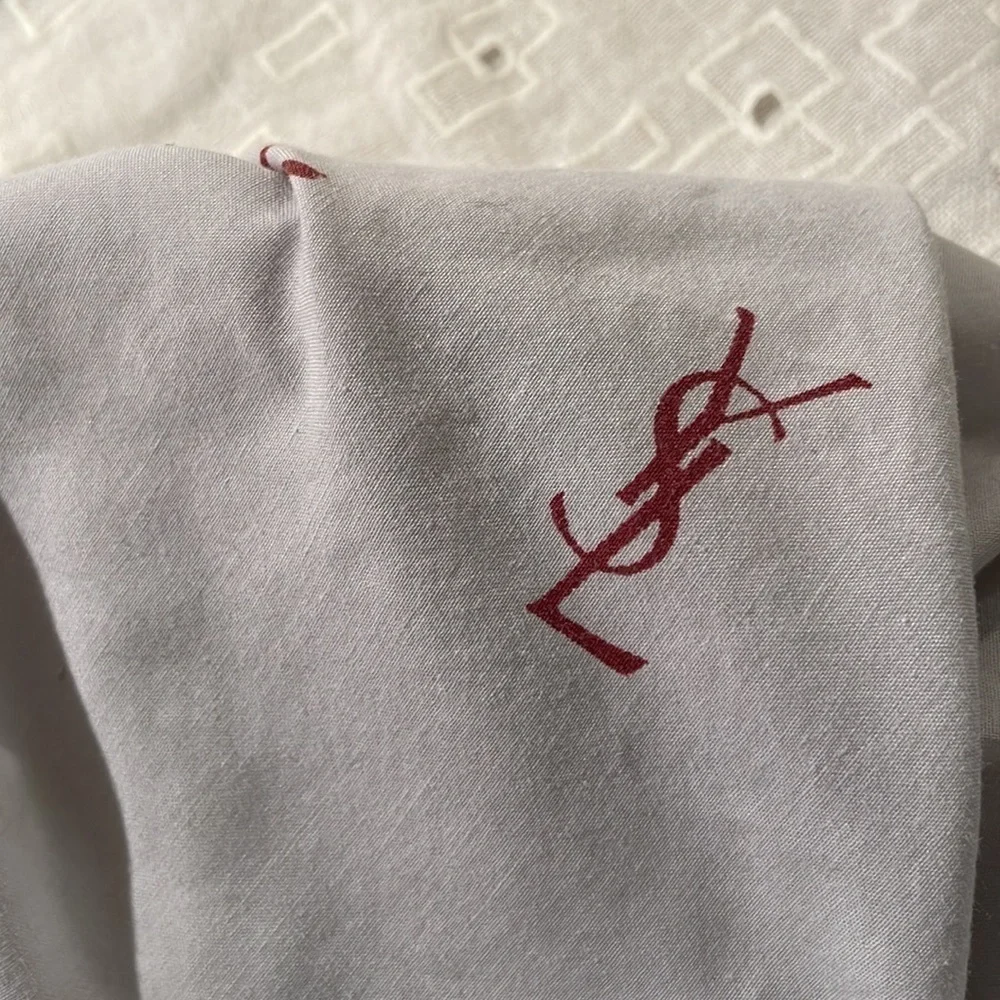 Vintage YSL Burgundy Emblem Duvet Cover With Zipper